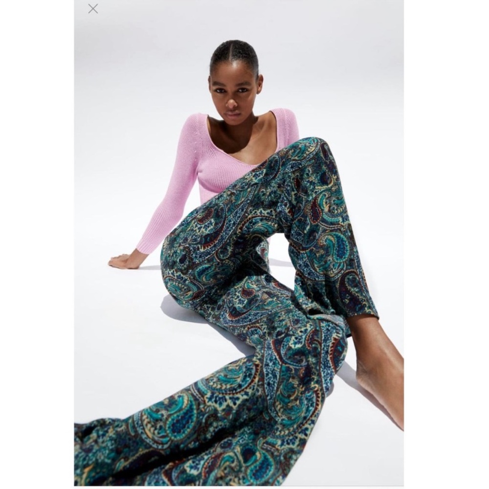 Zara Paisley Trousers Size L - Picture 11 of 17